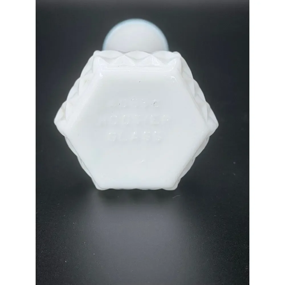 Vintage Hoosier Glass 4063-C White Milk Glass 6” Ribbed Diamond Bud Vase